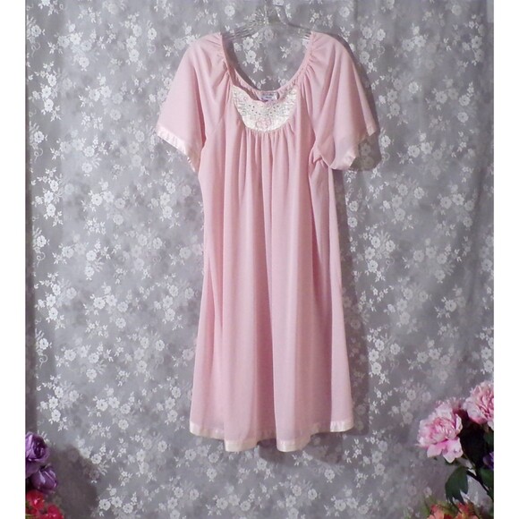 Kelly Reed Other - Vintage 80s Pink Nightgown Size XL 1980s  Barbiecore Feminine Midi Nightie